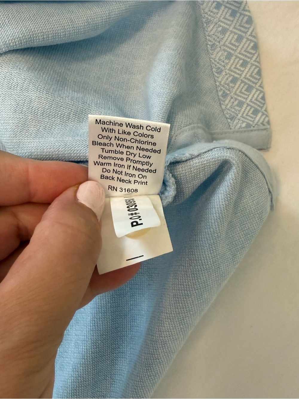 Jos A Bank Men’s Large Traditional Fit Light Blue Geometric Print Polo - Picture 12 of 13